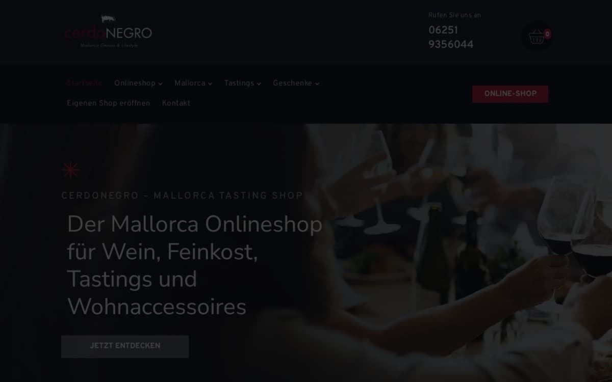 Website-Referenz cerdonegro.de (Handel & Einzelhandel) — Webdesign von Büro Blanko