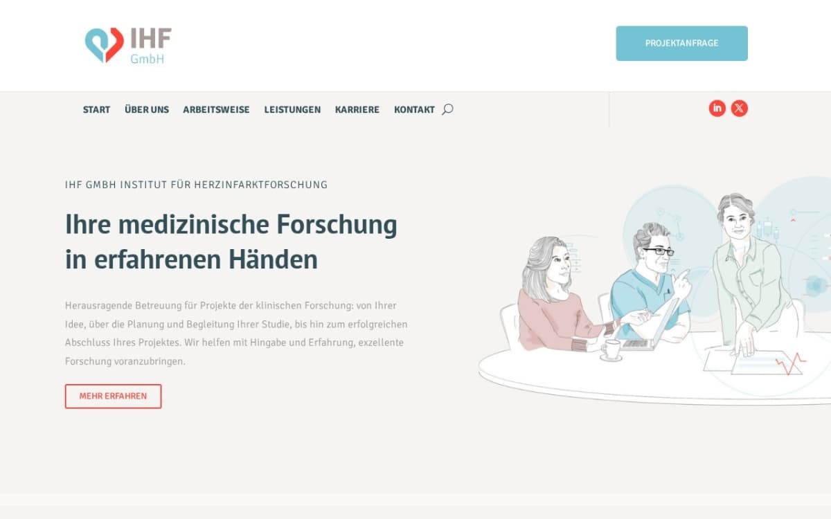 Website-Referenz IHF GmbH (Arztpraxis) — Webdesign von Büro Blanko