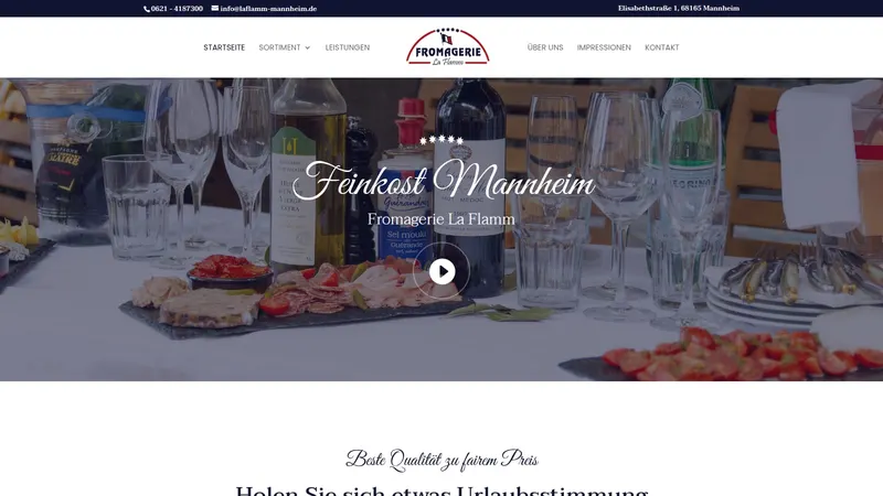 Website von Fromagerie La Flamm, Dienstleistung, Startseite