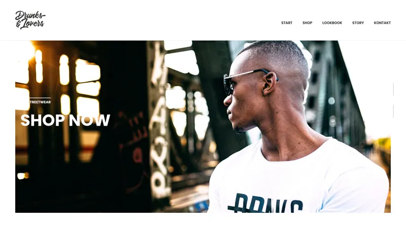 Website von Drunks and Lovers, Handel und Einzelhandel, Startseite