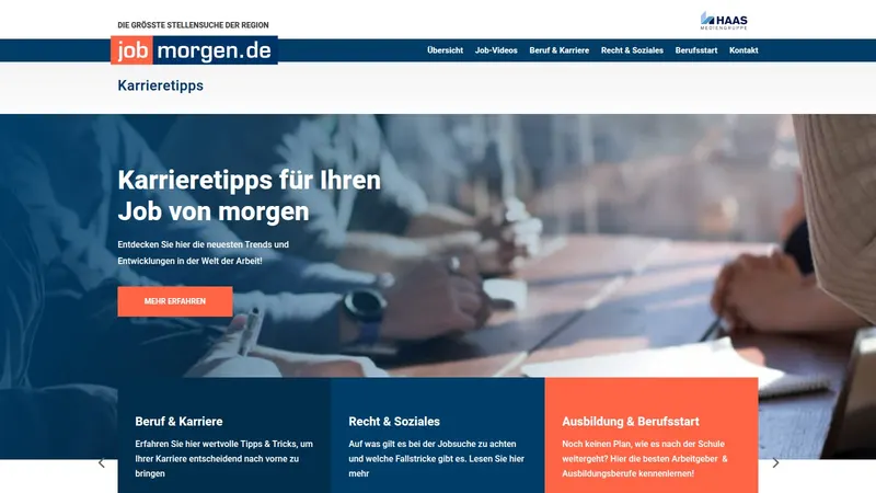 Website von Jobmorgen Blog, Bildung und Coaching, Startseite
