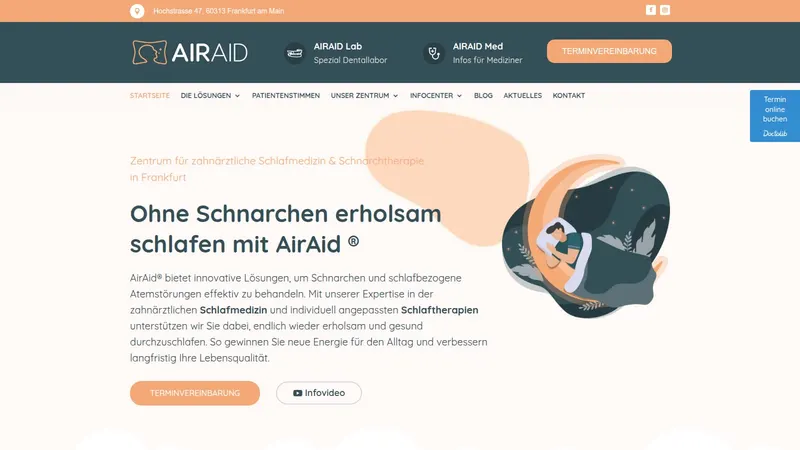 Website von Air-Aid, Zahnmedizin, Startseite