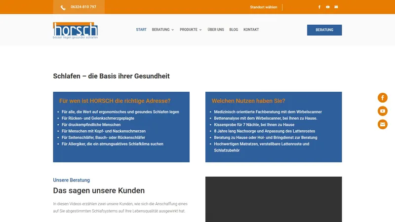 Website von Horsch24, Handel und Einzelhandel, Startseite