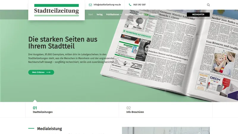 Website von Stadtteilzeitung Mannheim, Kultur und Veranstaltung, Startseite