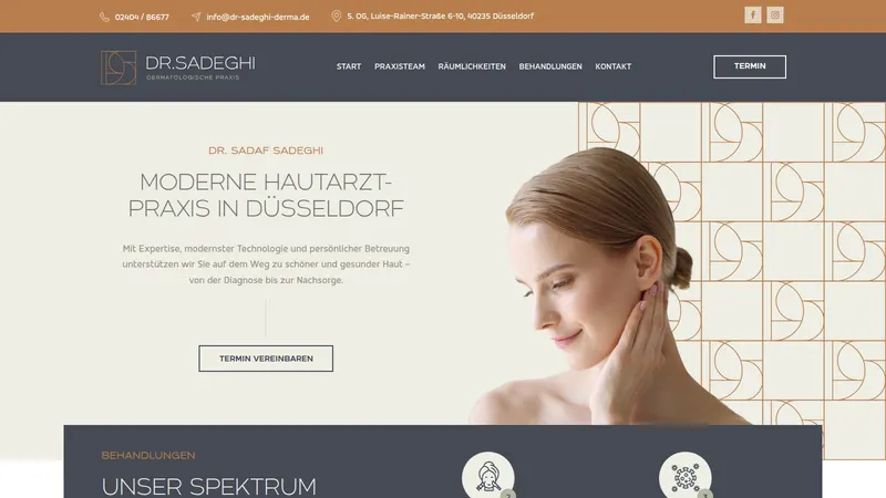 Website von Dr. Sadeghi, Dermatologie, Startseite